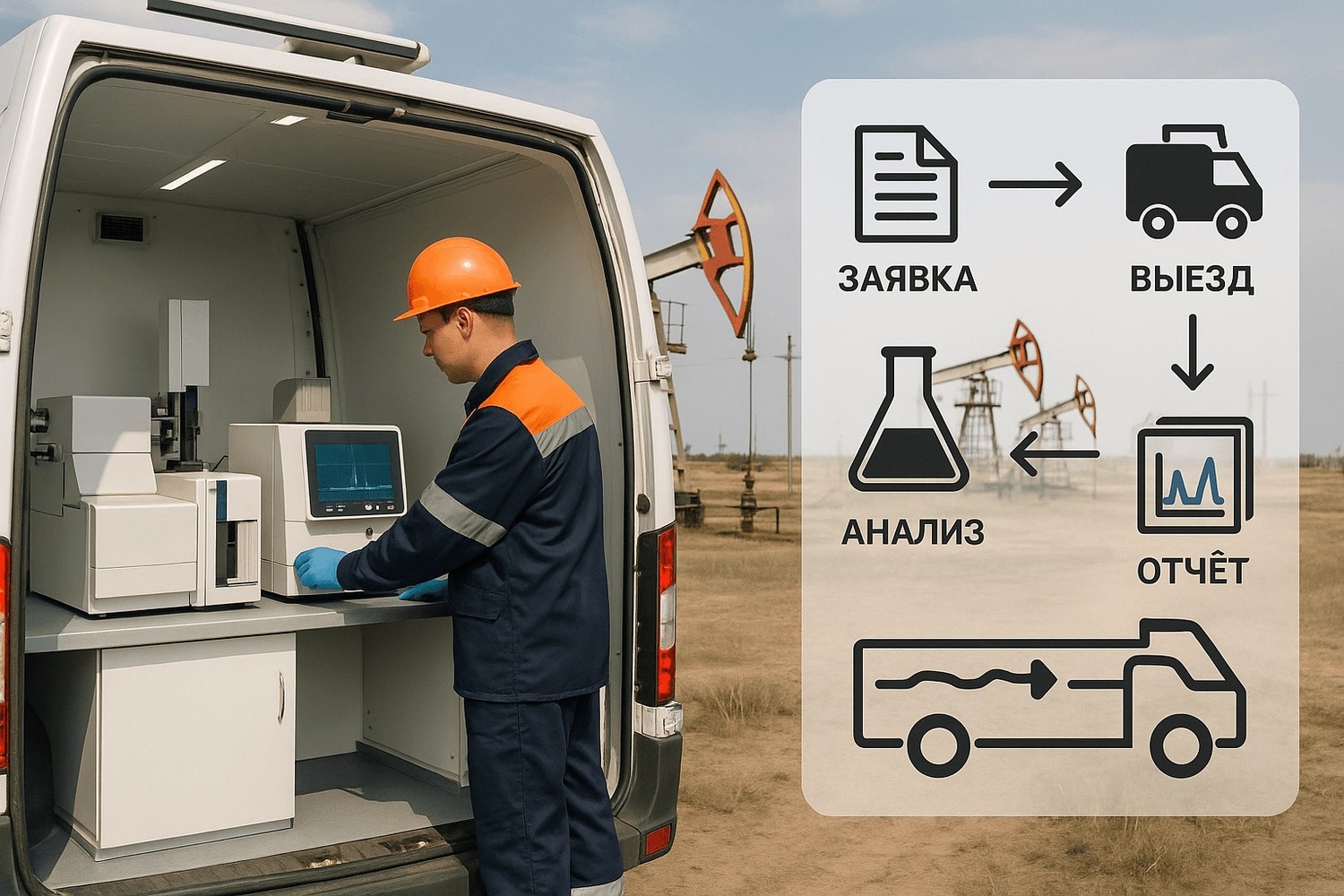 мобильная лаборатория для нефтедобычи