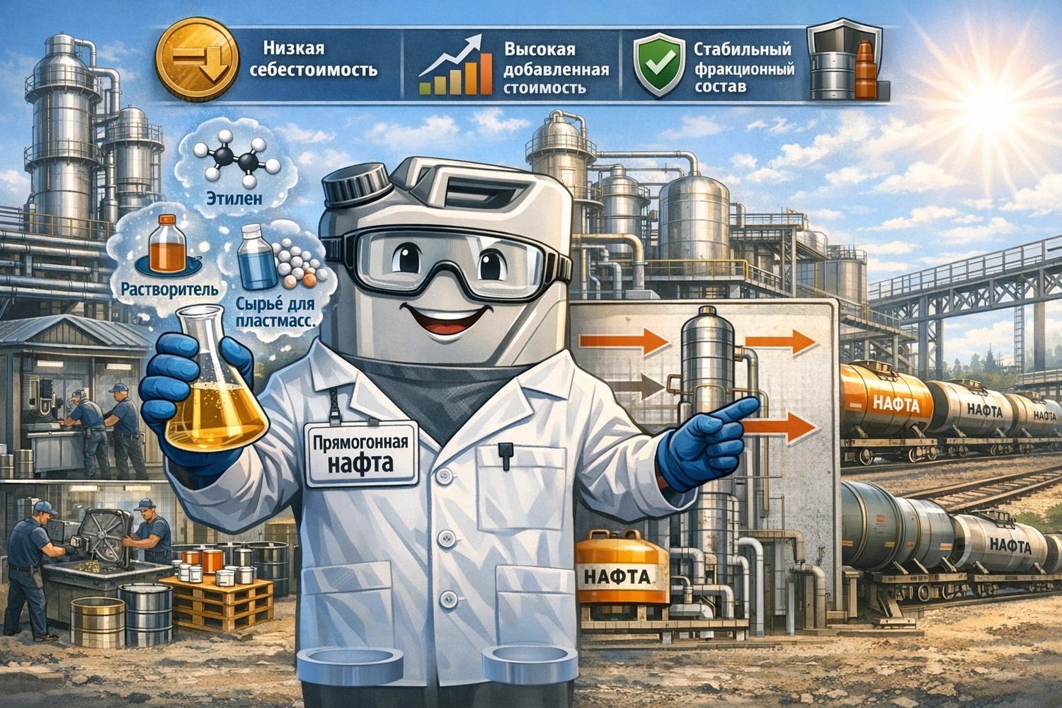 Бензин прямогонный (нафта)